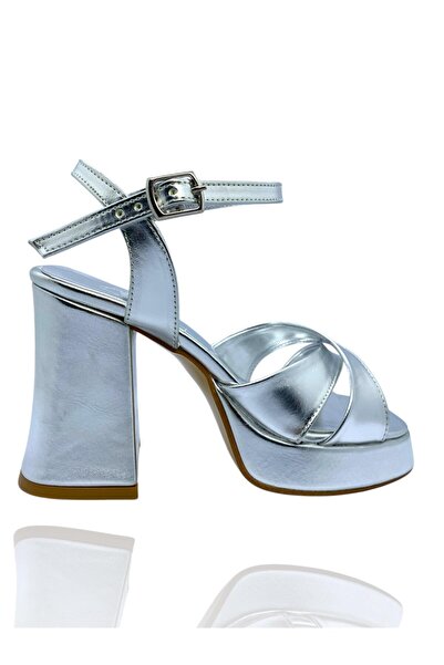 Zarifiz حذاء لامع مفتوح من الأمام بكعب عالٍ