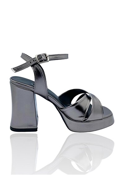 Zarifiz حذاء لامع مفتوح من الأمام بكعب عالٍ