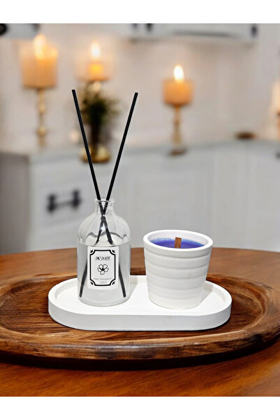 DNZ DEKOR Lavanta Kokulu Mum ve Fresh Oda Kokulu Set