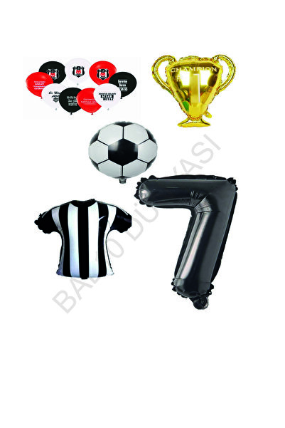 BAL10 DÜNYASI Black and White Balloon Set for 7 Years Old