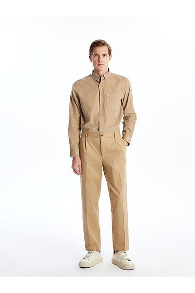 LC Waikiki Cămașă pentru bărbați din velur cu mânecă lungă LCWAIKIKI Classic Regular Fit