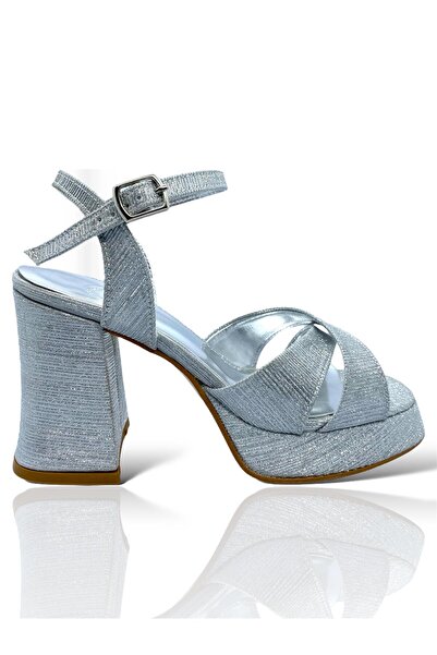 Zarifiz حذاء لامع مفتوح من الأمام بكعب عالٍ