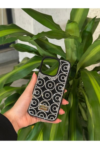 corcishop غطاء حماية لامع متوافق مع هاتف iPhone 16 Pro Max من حجر الماس اللامع