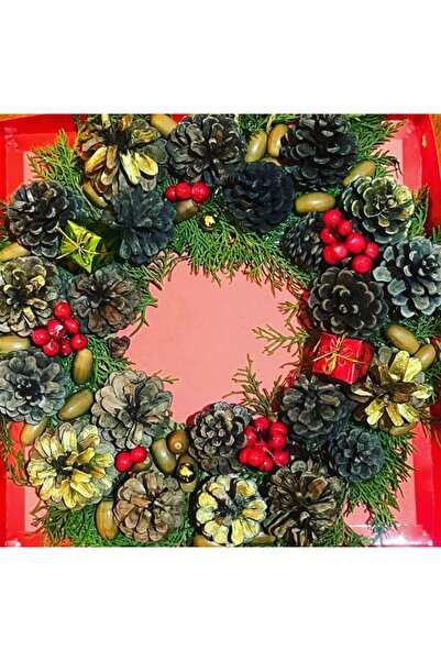 Marrone زخرفة باب السنة الجديدة زخرفة الطاولة جارلاند