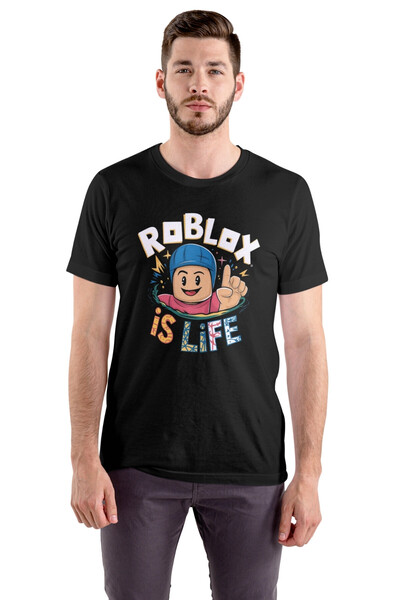 Texclusive Roblox Is Life T-Shirt Black Unisex Kids Adults Team Tshirt