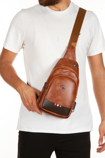 BAGzy N.POLO Unisex Gri Kulaklık Çıkışlı Bel Çapraz Omuz Çantası Freebag Çanta