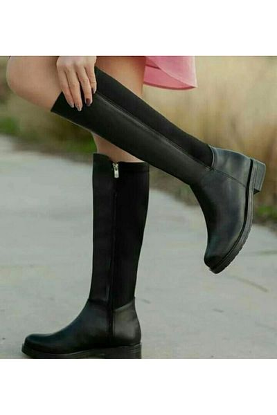 ZEKTON Μαύρα γυναικεία μακριά μποτάκια
