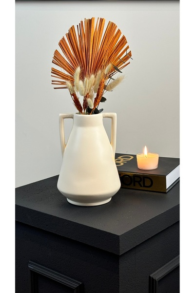 AstreHome Κεραμικό Βάζο Μοντέρνας Σχεδίασης με Διπλή Λαβή - 22 εκ.