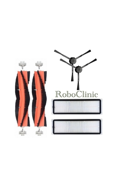 Roboclinic Xiaomi Mop 2 Pro 3D - Set de 6 bucăți compatibile cu filtru Hepa și perie de schimb (ATENȚIE: CU CAMERA-PLUS GLOBAL)