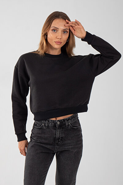 Diviny Γυναικείο φούτερ με λαιμόκοψη με 3 κλωστές