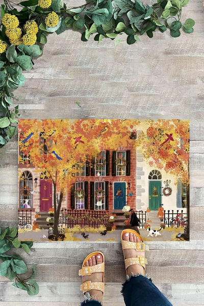 KARMAT موضوع الخريف، حصيرة اللوحة، حصيرة الباب الأمامية الداخلية والخارجية