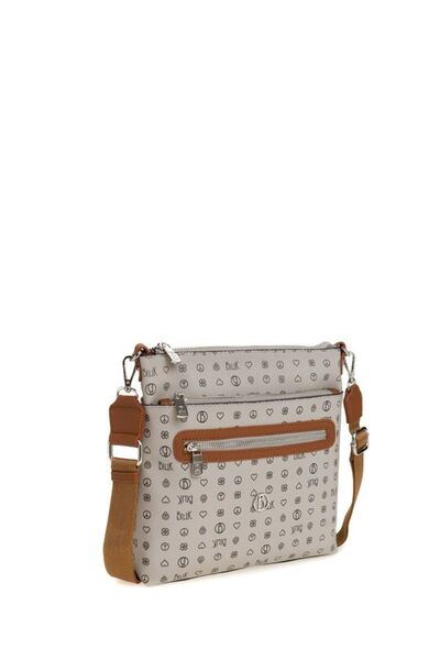 Bilik Deri Монограма Сірий-Темно-коричневий Жіноча сумка через плече MTŞ 269-MN