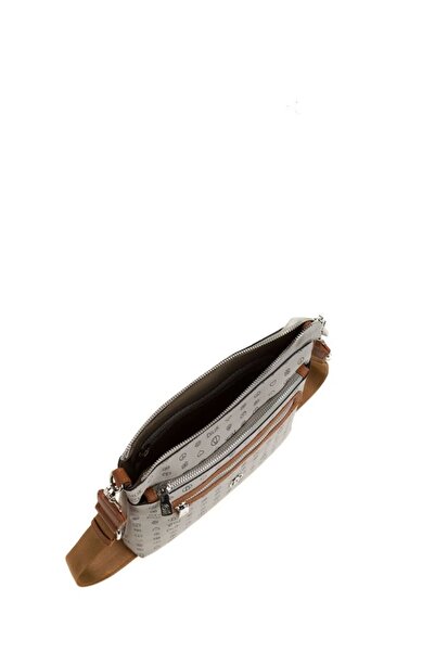 Bilik Deri Монограма Сірий-Темно-коричневий Жіноча сумка через плече MTŞ 269-MN