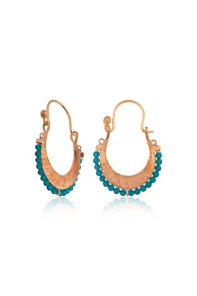 Skygo Silver Turquoise Jewelled Bohemian Earrings