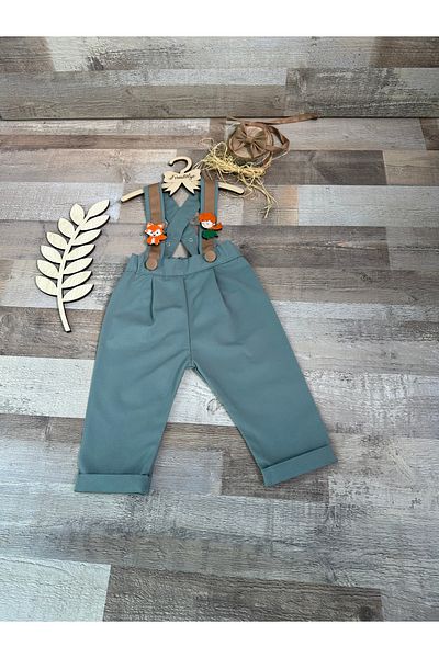 Feriatolye Mold Green Caramel Detailed Little Prince Concept Baby Boy Birthday Salopet Set