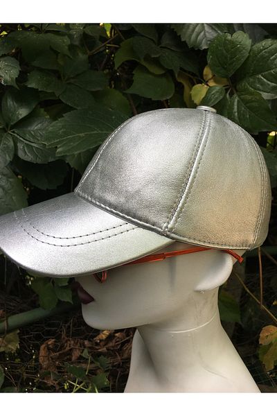 BY SCK Unisex Silver Color 100% Leather Hat