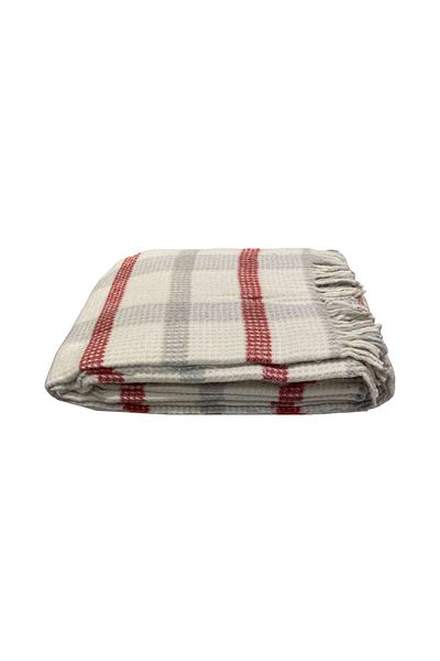 Lady Home Double Scotch Blanket - Textured Cotton, 180*220 Cm, Cream