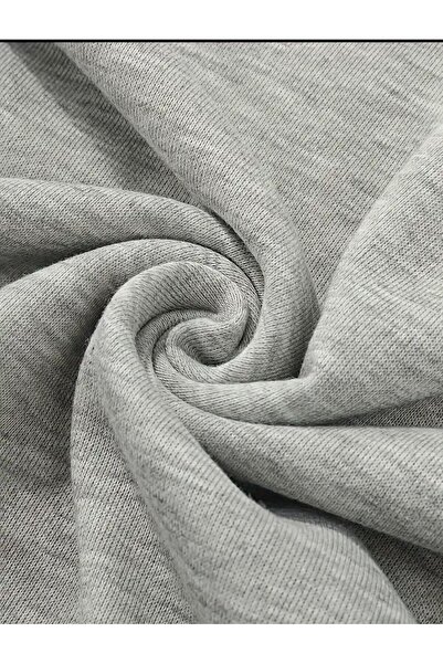 caddekombin 3 Butterfly Patterned 2 Thread Ribbed Hooded Pocket Cotton Sweatshirt