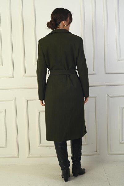 By Saygı Бічні кишені На підкладці Всередині на підкладці Талія з підкладкою Застібка на кнопках Пряме пальто KEsim Імпортне пальто з капюшоном
