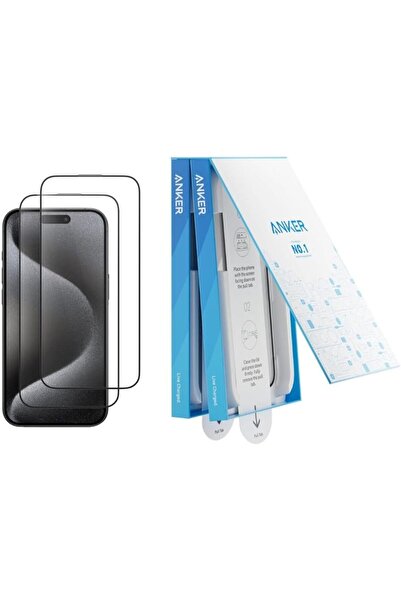 Anker واقي شاشة iPhone 16 Pro، زجاج مقوى عالي الدقة، عبوة من قطعتين