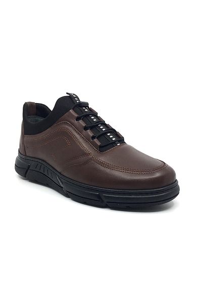 Taşpınar Ayakkabı 100% Genuine Leather Men's Winter Comfortable Daily Casual Stretch Ornamental Lace-Up Shoes 40-44