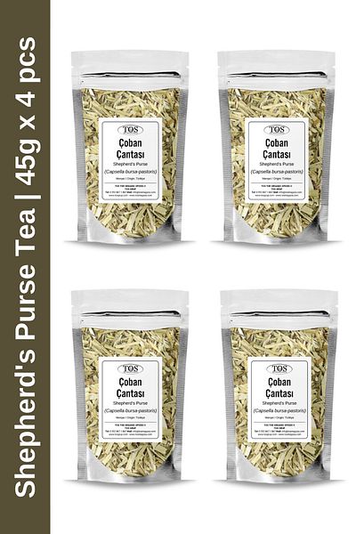 TOS The Organic Spices Shepherd's Purse Tea - 45 Gr X 4 Shepherd's Bag |   Advantageous Set