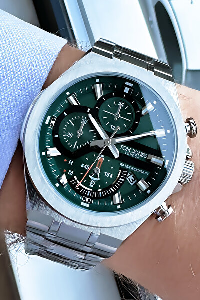 Tom Jones Orijinal Erkek Kol Saati 3 Atm Su Geçirmez Gümüş Renk Çelik Kordon ...