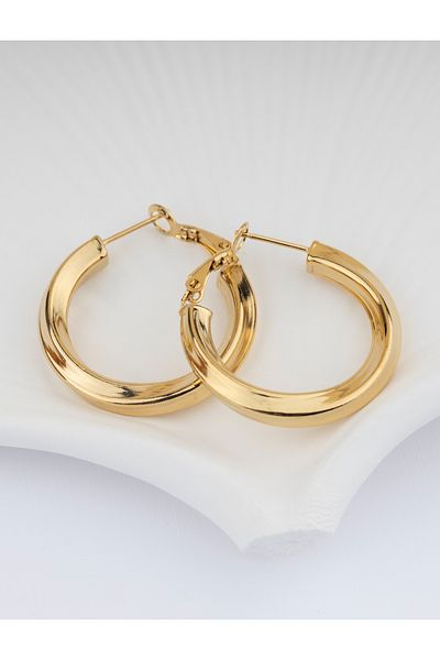 Monilia Women's Elegant Hoop Steel Earrings