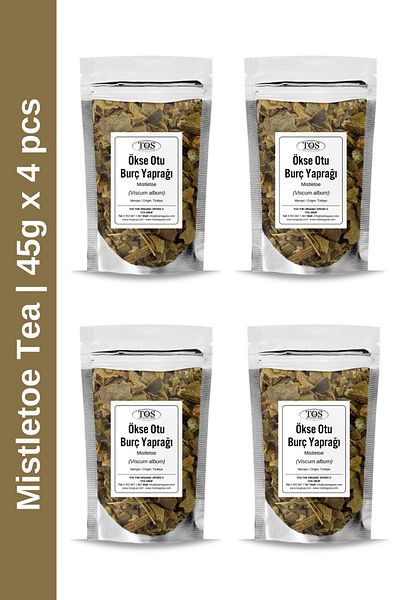 TOS The Organic Spices 4 Pieces Mistletoe Tea - 50Gr Viscum Album and 45Gr Mistletoe Set
