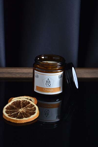 Amber Kavanoz Mum 100 ml | Portakal | Soya Wax + Balmumu | Beyaz