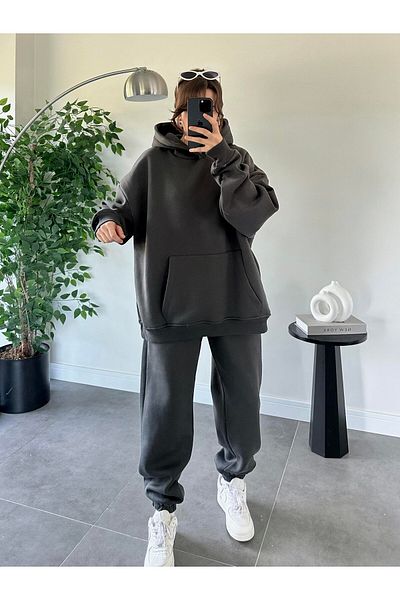 ASEDE Soft Textured 3 Thread Raised Elastic Tracksuit Set