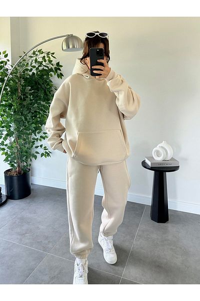 ASEDE Soft Textured 3 Thread Raised Elastic Tracksuit Set