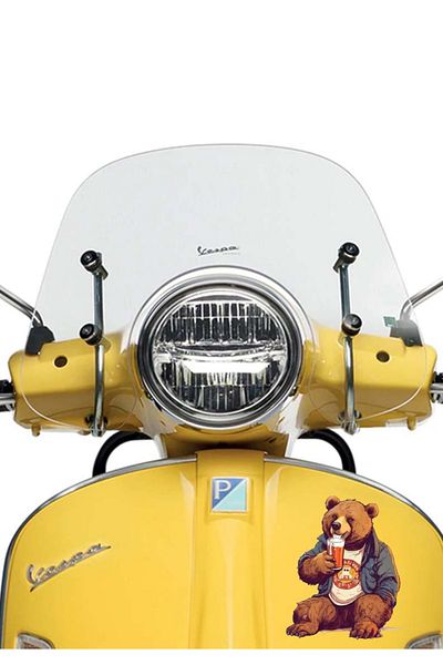 MegaSticker Αυτοκόλλητο 13x11 εκ. Απόλαυση καφέ αρκούδα - Αυτοκίνητο, Μοτοσικλέτα, Κράνος, Laptop, Γυαλί