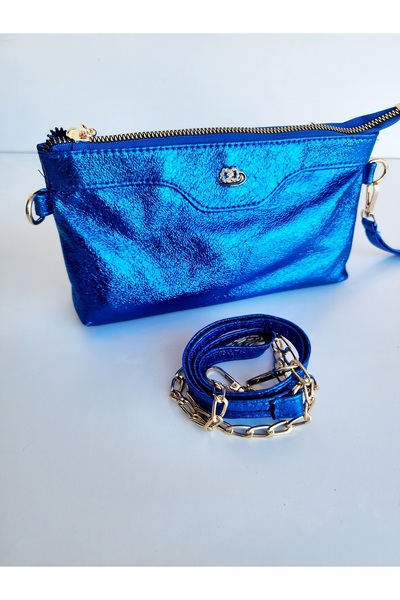 OUEEN ELİZABETH Geantă de mână pentru femei, din piele artificială, albastru noapte strălucitor (dimensiune mică)