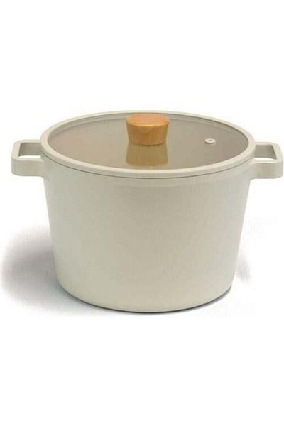 NEOFLAM Fika Aluminum Casting 26 cm Beige Deep Pot