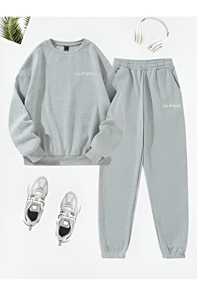 CDA Απλό γυναικείο γκρι Basic Bottom Top αθλητικό σετ φόρμας