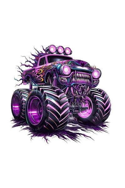 MegaSticker ملصق سيارة Giant Monstr باللون الوردي مقاس 13 × 11 سم - للدراجات النارية والخوذة والكمبيوتر المحمول والزجاج الأمامي