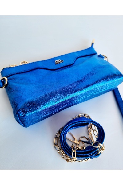 OUEEN ELİZABETH Geantă de mână pentru femei, din piele artificială, albastru noapte strălucitor (dimensiune mică)