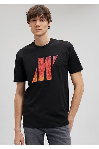 Mavi Pro Logo Printed Black T-Shirt Loose Fit / Loose Relaxed Fit0611502-900