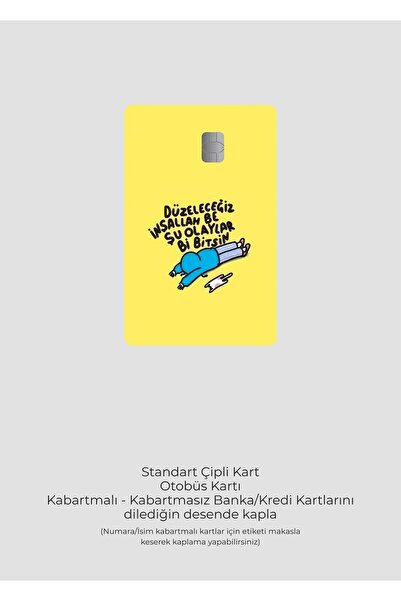 HEDİYENE BAK Papara Tosla Card Covering Sticker - We Will Fix It Inshallah Be...