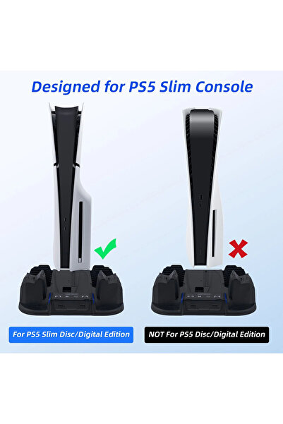 PGTECH PG-TECH GP-521 PS5 Slim Disk/PS5 Slim Dijital Uyumlu Multifonksiyonel Soğutucu Fan Şarj Stand