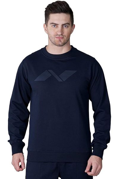Nivia Anthra 3.0 Sweatshirt for Mens (Large, Navy)
