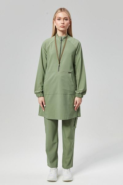 Çatı Medikal Extreme Cool Modest - Costum de uniformă pentru medic și asistentă din Lycra Premium bidirecțional (FEMEIE), Yosun