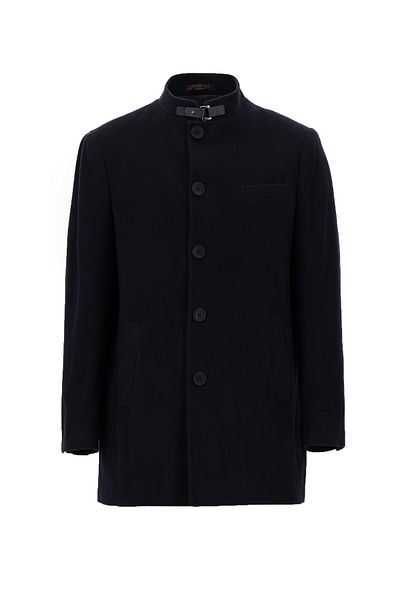 Abdullah Kiğılı Stand Collar Cashmere Coat