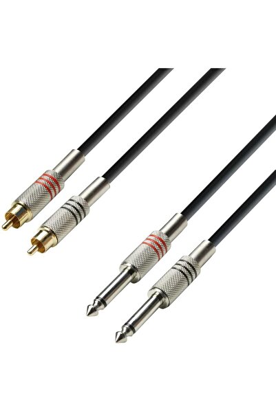 Yeka 2 Rca Erkek 2x6.3 mm Mono Kablo 2 Metre