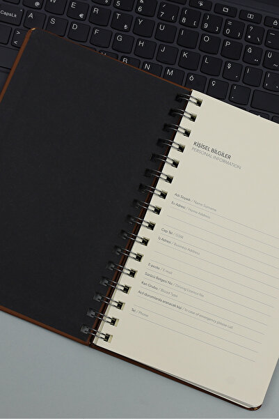 inkglo A5 Red Flat Spiral Thermo Leather 13*21cm Lined 100 Sheets Note Book