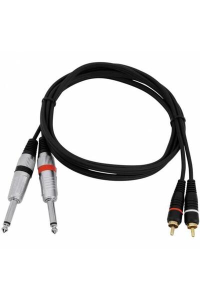 YKA 2 Rca Erkek-2 6.3 mm Erkek Kablo 1 metre