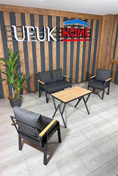 UFUK HOME Kavacık 2 1 1 Masa Bahçe Mobilyası, Balkon Çay Seti, Bahçe Koltuk T...
