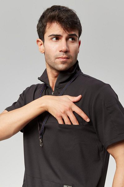 Çatı Medikal Extreme Cool Man - Costum pentru bărbați Doctor Nurse Jersey, Lycra bidirecțională, cărbune