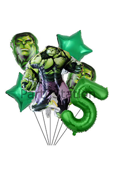 Parti Station Avengers Hulk 5 Yaş Doğum Günü Balon Set Hulk Tema Doğum Günü P...